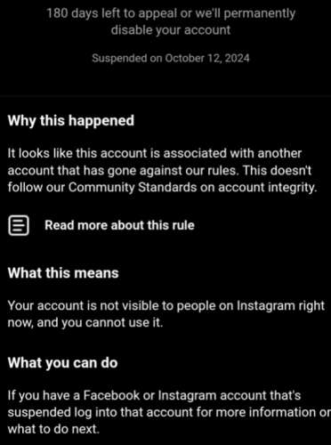 Instagram IP Ban Last