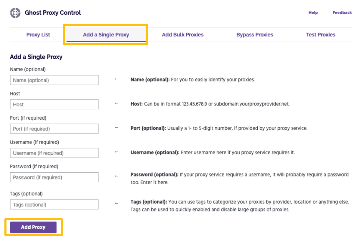 ghost proxy add a single proxy