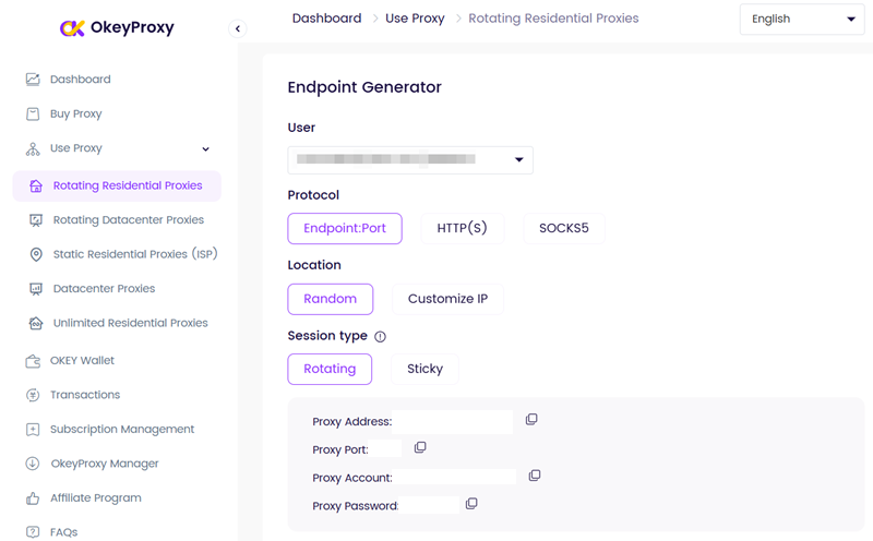 okeyproxy proxy address port