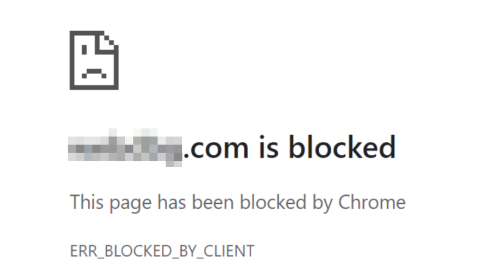 this page has been blocked by chrome