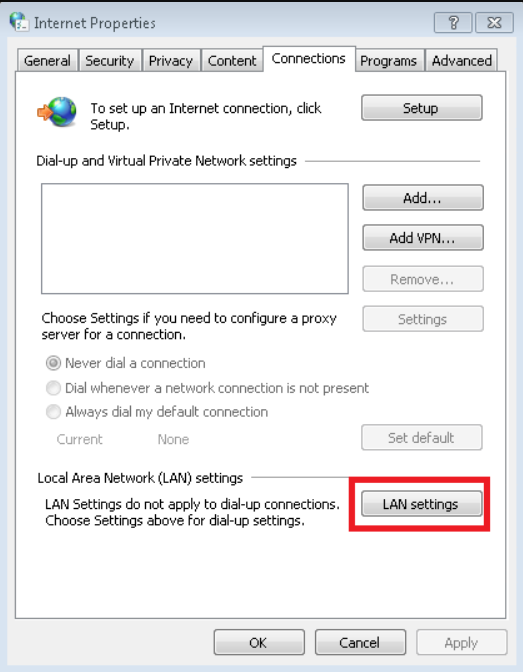 настройки подключений windows