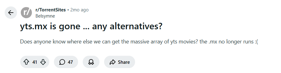 yts mx gone