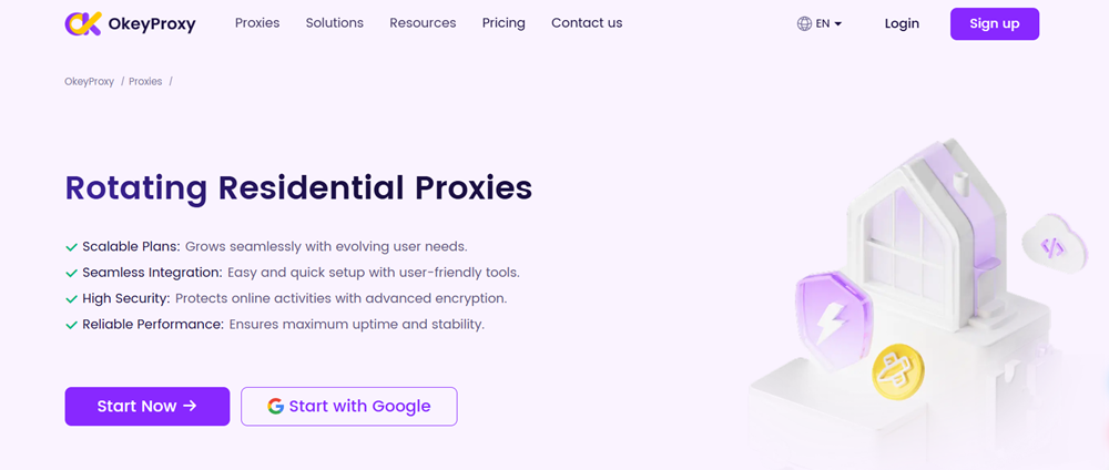 okeyproxy rotating residential proxies